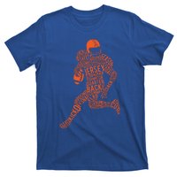 Football Player Typography Gift T-Shirt