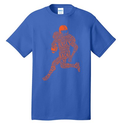 Football Player Typography Gift Tall T-Shirt