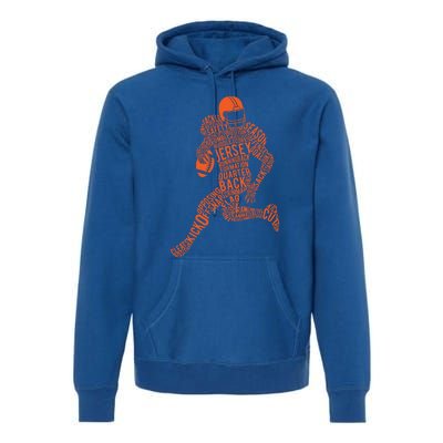 Football Player Typography Gift Premium Hoodie