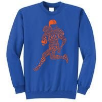 Football Player Typography Gift Tall Sweatshirt