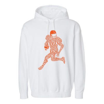 Football Player Typography Gift Garment-Dyed Fleece Hoodie