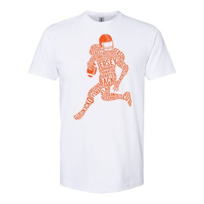 Football Player Typography Gift Softstyle CVC T-Shirt