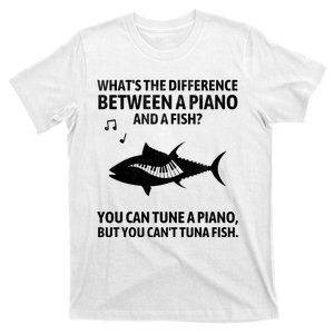 Funny Piano Tuna Fish Music Sarcastic Joke T-Shirt