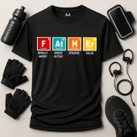 Father Periodic Table Cooling Performance Crew T-Shirt