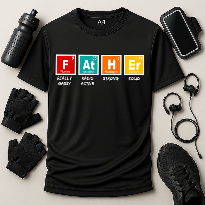 Father Periodic Table Cooling Performance Crew T-Shirt