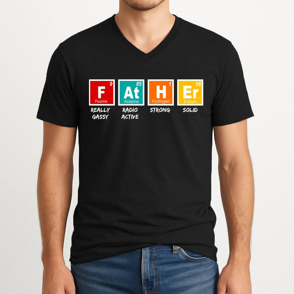 Father Periodic Table V-Neck T-Shirt