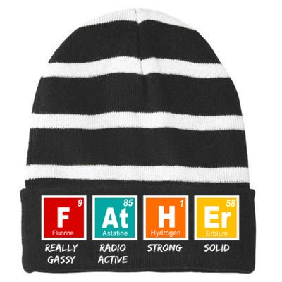 Father Periodic Table Striped Beanie with Solid Band