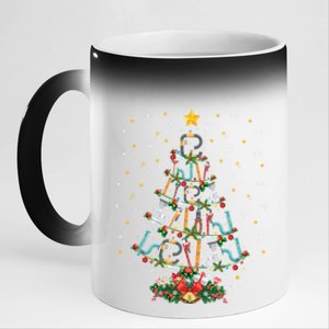 Funny Plumber Tools Xmas Tree Gift Ugly Plumber Christmas Gift 11oz Black Color Changing Mug