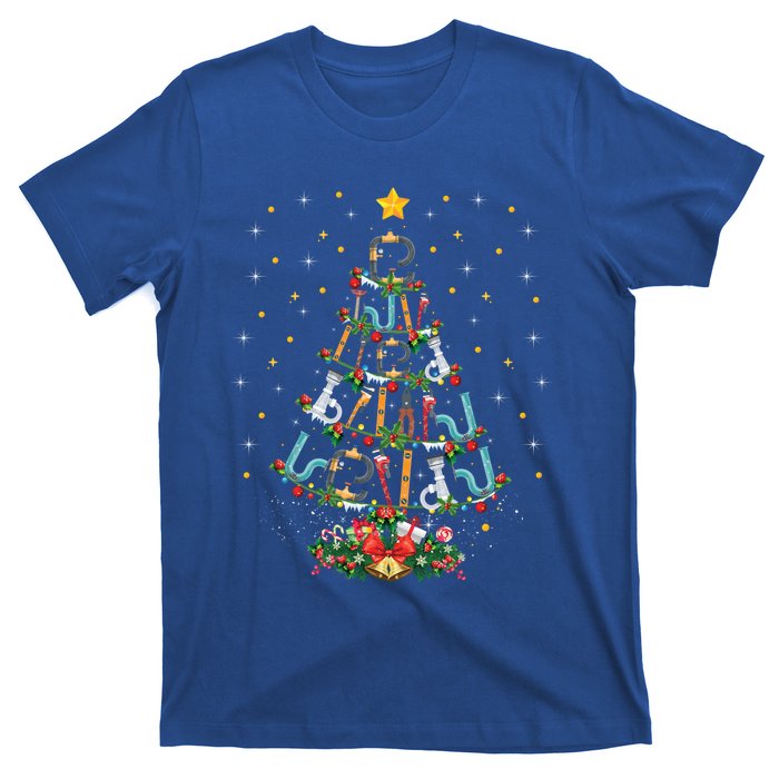 Funny Plumber Tools Xmas Tree Gift Ugly Plumber Christmas Gift T-Shirt