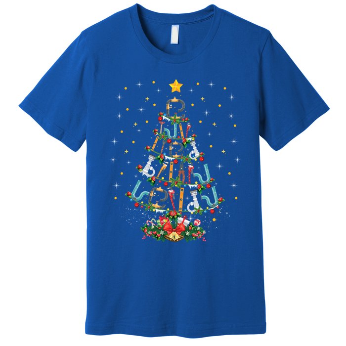 Funny Plumber Tools Xmas Tree Gift Ugly Plumber Christmas Gift Premium T-Shirt