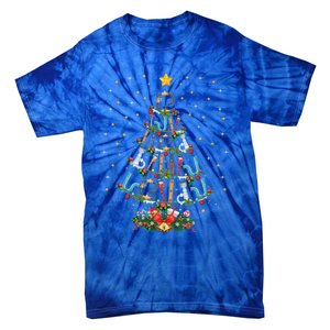 Funny Plumber Tools Xmas Tree Gift Ugly Plumber Christmas Gift Tie-Dye T-Shirt