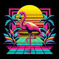 Flamingo Palm Trees Tropical Summer Toddler T-Shirt