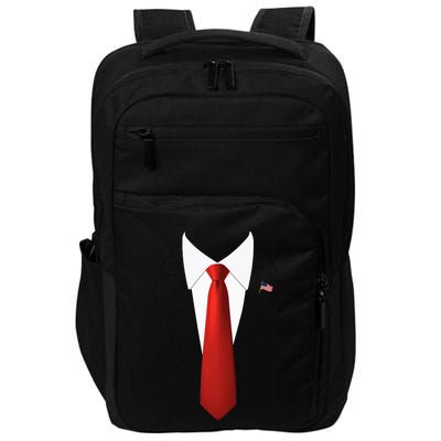 Funny President Trump Suit Lazy Halloween Costume Impact Tech Backpack