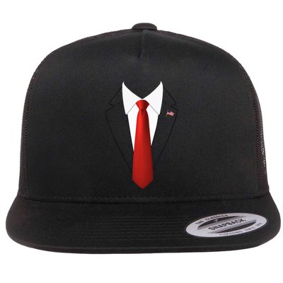 Funny President Trump Suit Lazy Halloween Costume Flatbill Hat
