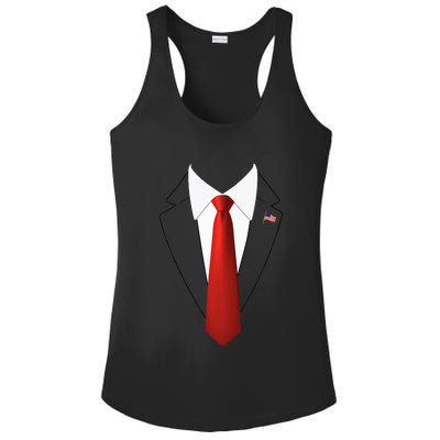 Funny President Trump Suit Lazy Halloween Costume Ladies PosiCharge Competitor Racerback Tank