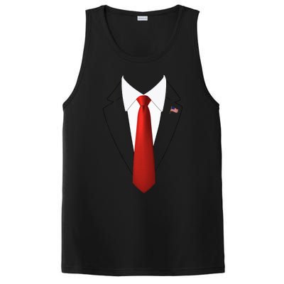 Funny President Trump Suit Lazy Halloween Costume PosiCharge Competitor Tank