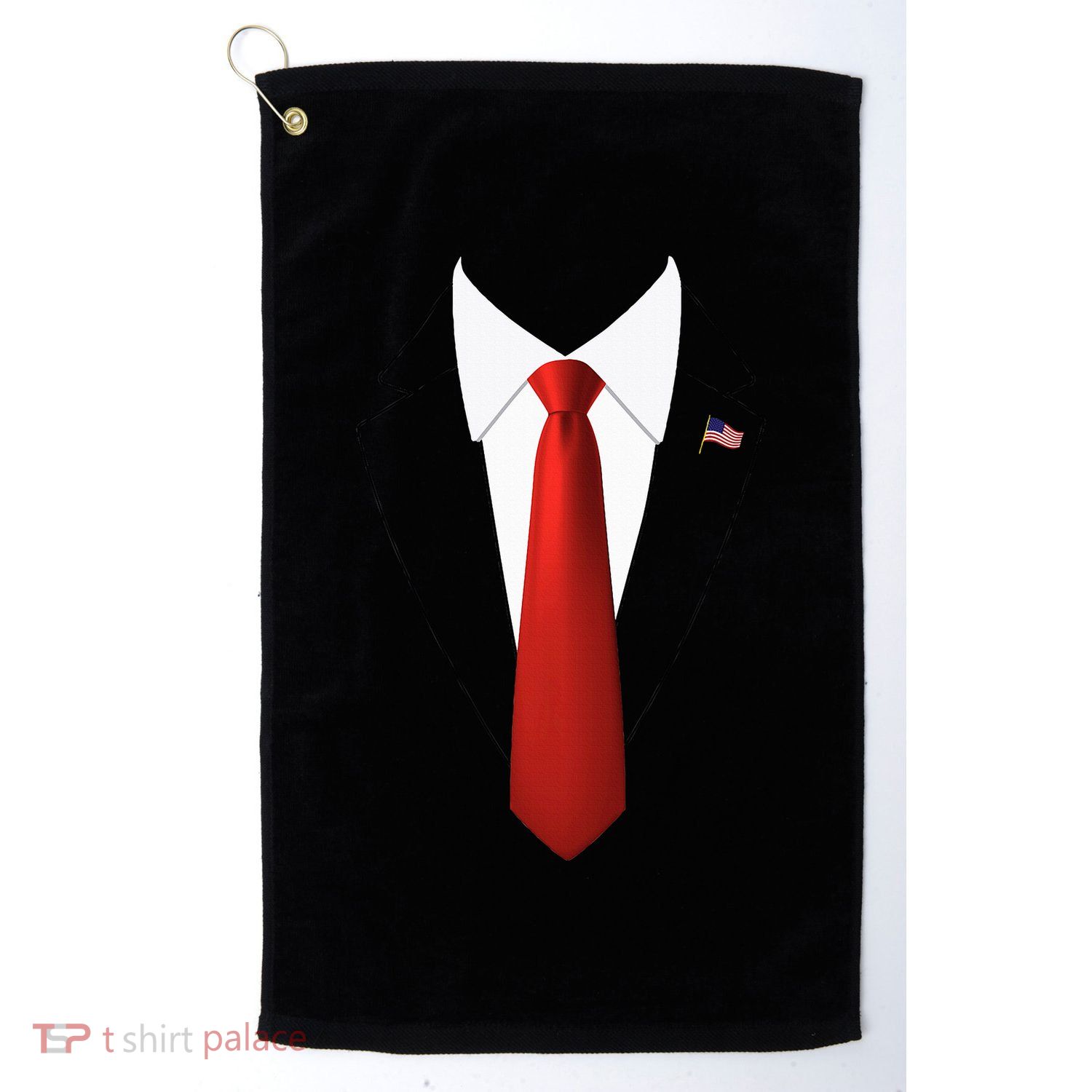 Funny President Trump Suit Lazy Halloween Costume Golf Towel