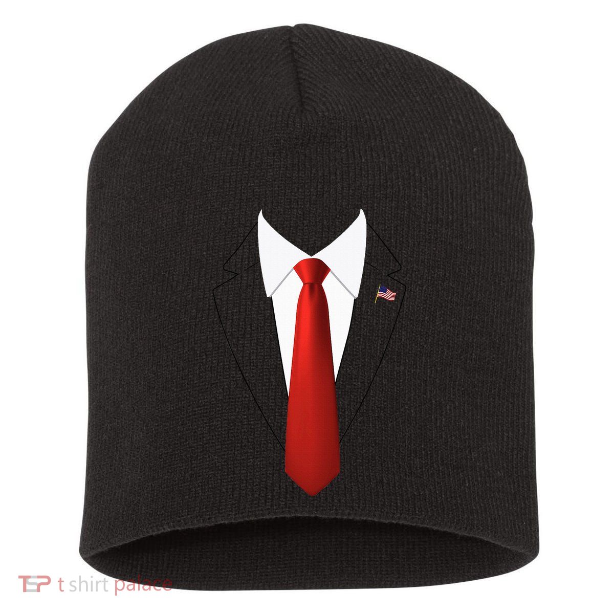Funny President Trump Suit Lazy Halloween Costume Short Acrylic Beanie