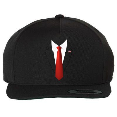 Funny President Trump Suit Lazy Halloween Costume Wool Snapback Cap