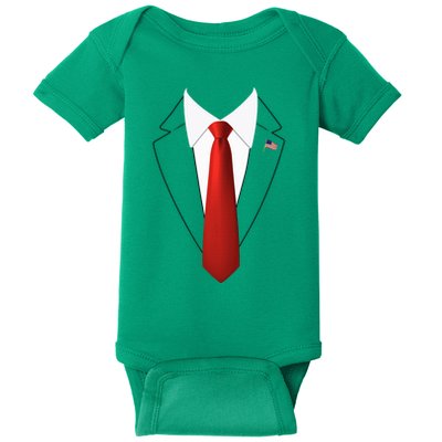 Funny President Trump Suit Lazy Halloween Costume Baby Bodysuit