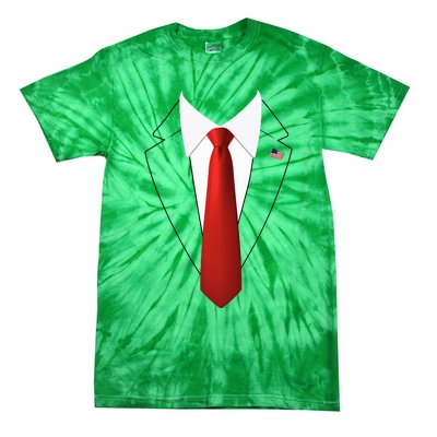 Funny President Trump Suit Lazy Halloween Costume Tie-Dye T-Shirt