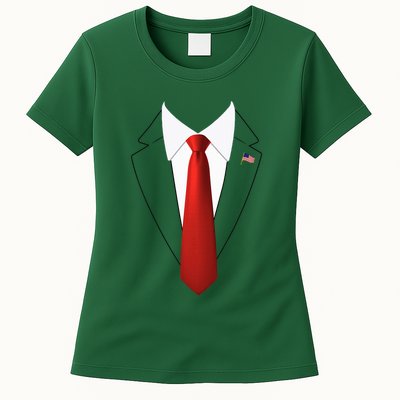 Funny President Trump Suit Lazy Halloween Costume Womens T-Shirt