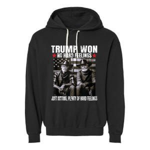 Funny Pro Trump President 47th Elected Win American Cowboy Garment-Dyed Fleece Hoodie