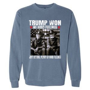 Funny Pro Trump President 47th Elected Win American Cowboy Garment-Dyed Sweatshirt