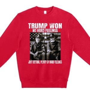 Funny Pro Trump President 47th Elected Win American Cowboy Premium Crewneck Sweatshirt