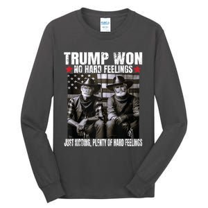 Funny Pro Trump President 47th Elected Win American Cowboy Tall Long Sleeve T-Shirt