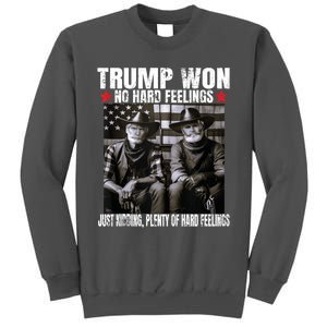 Funny Pro Trump President 47th Elected Win American Cowboy Tall Sweatshirt