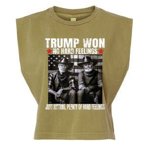 Funny Pro Trump President 47th Elected Win American Cowboy Garment-Dyed Women's Muscle Tee