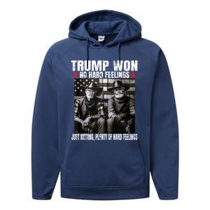 Funny Pro Trump President 47th Elected Win American Cowboy Performance Fleece Hoodie