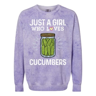 Fun Pickle Team Just A Who Loves Cucumbers Gift Colorblast Crewneck Sweatshirt