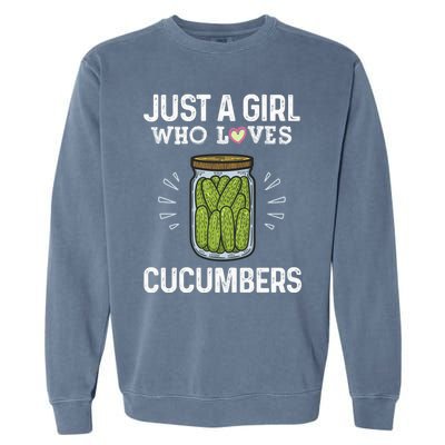 Fun Pickle Team Just A Who Loves Cucumbers Gift Garment-Dyed Sweatshirt