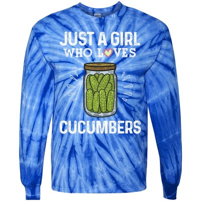 Fun Pickle Team Just A Who Loves Cucumbers Gift Tie-Dye Long Sleeve Shirt