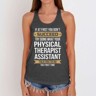 Funny Physical Therapist Assistant Gift Women's Knotted Racerback Tank