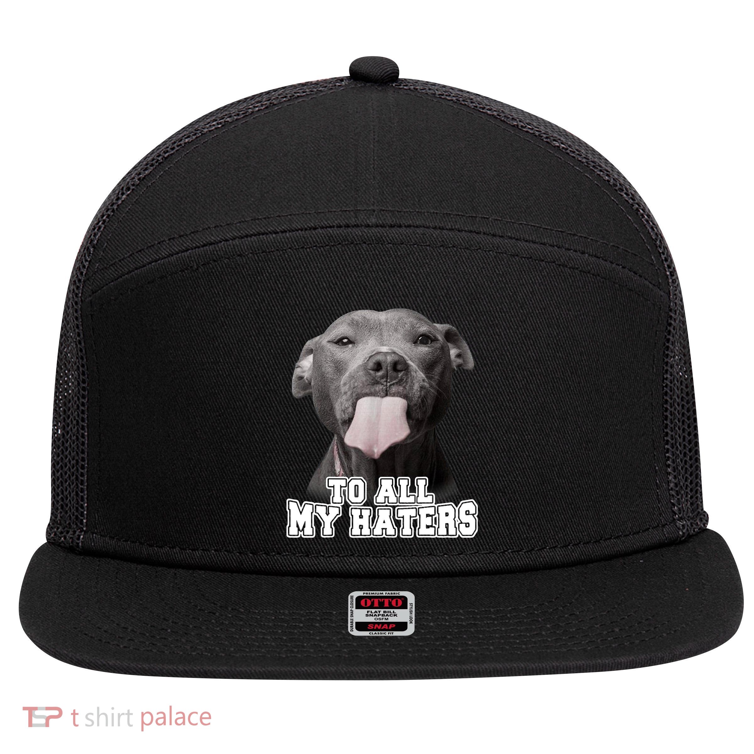 Funny Pitbull To All My Haters Shirt Pitbull Dog Lover Gift 7 Panel Mesh Trucker Snapback Hat