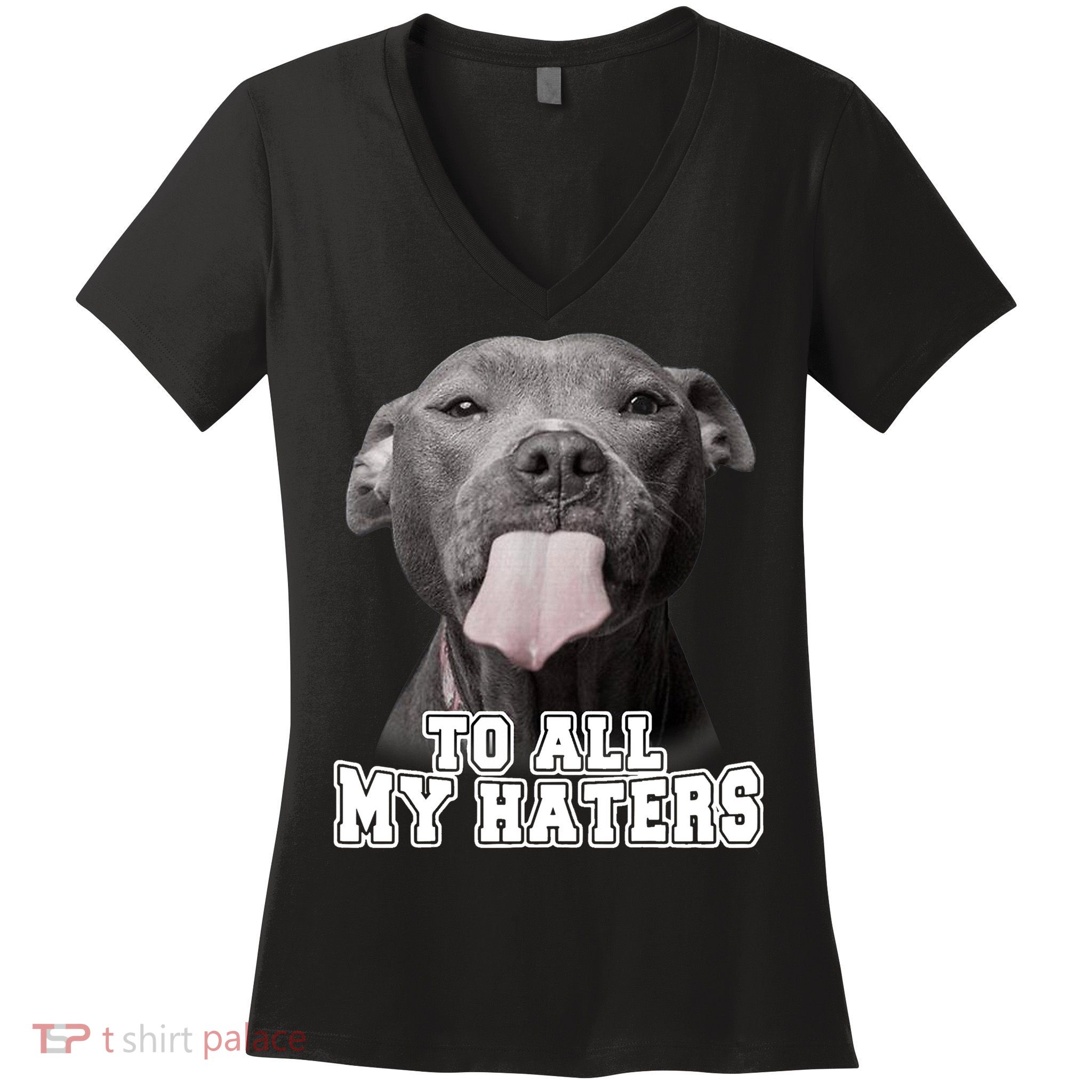 Funny Pitbull To All My Haters Shirt Pitbull Dog Lover Gift Women's V-Neck T-Shirt