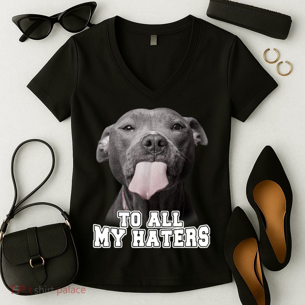 Funny Pitbull To All My Haters Shirt Pitbull Dog Lover Gift Women's V-Neck T-Shirt