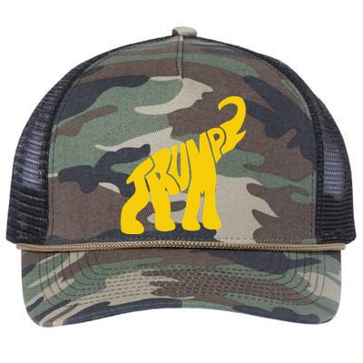 Funny Pro Trump Elephant Gift Retro Rope Trucker Hat Cap