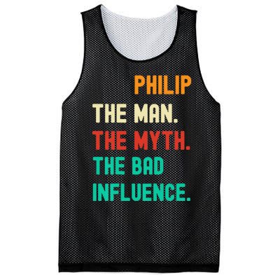 Funny Phillip The Man The Myth The Bad Influence Mesh Reversible Basketball Jersey Tank