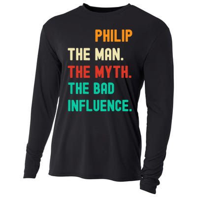 Funny Phillip The Man The Myth The Bad Influence Cooling Performance Long Sleeve Crew