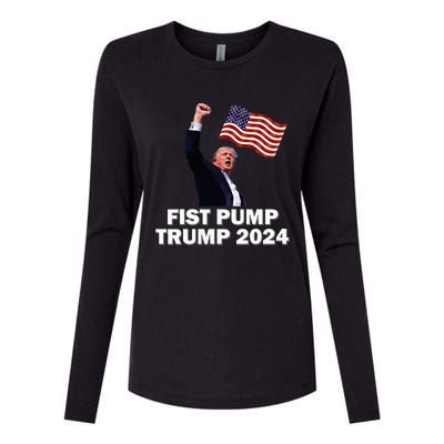 Fist Pump Trump 2024 Womens Cotton Relaxed Long Sleeve T-Shirt