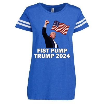 Fist Pump Trump 2024 Enza Ladies Jersey Football T-Shirt