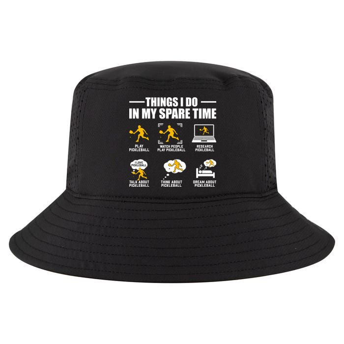 Funny Pickleball Things I Do In My Spare Pickleball Cool Comfort Performance Bucket Hat