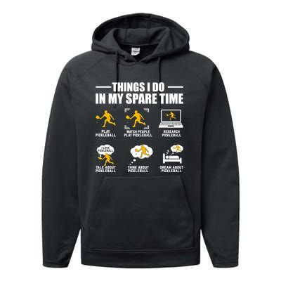 Funny Pickleball Things I Do In My Spare Pickleball Performance Fleece Hoodie