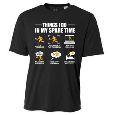 Funny Pickleball Things I Do In My Spare Pickleball Cooling Performance Crew T-Shirt