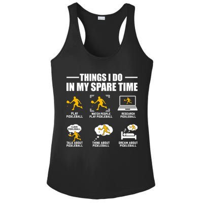 Funny Pickleball Things I Do In My Spare Pickleball Ladies PosiCharge Competitor Racerback Tank