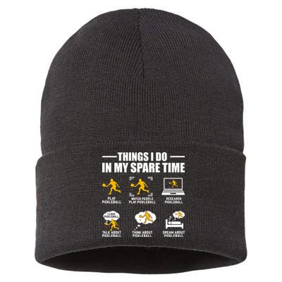 Funny Pickleball Things I Do In My Spare Pickleball Sustainable Knit Beanie